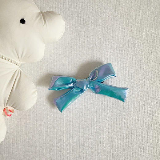 布艺蝴蝶结侧边夹 蓝色 商品图0