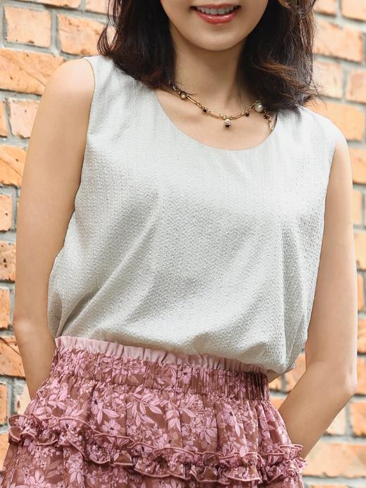 TYNVIE 圆领真丝背心-银灰色 商品图1