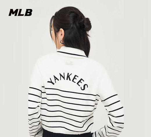 MLB女款条纹款立领学院风短款卫衣3FKPV0244【无货退款】 商品图1