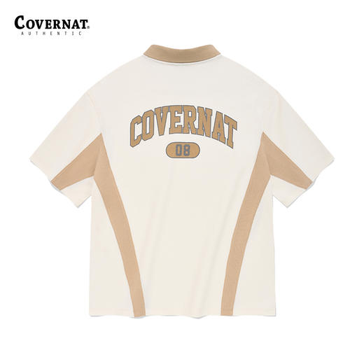 covernat韩国潮牌拱形状翻领短袖时尚宽松舒适男女同款T恤夏CO2402ST22 商品图4