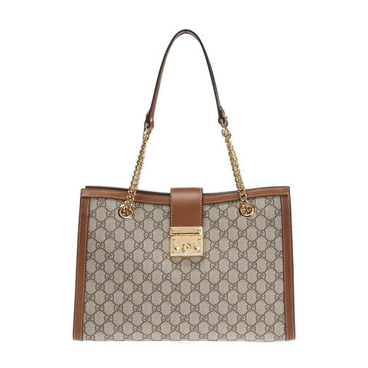 479197KHNKG8534U 古驰GUCCI 【中号Padlock系列链条】女士双G金属锁头老花单肩包 商品图0