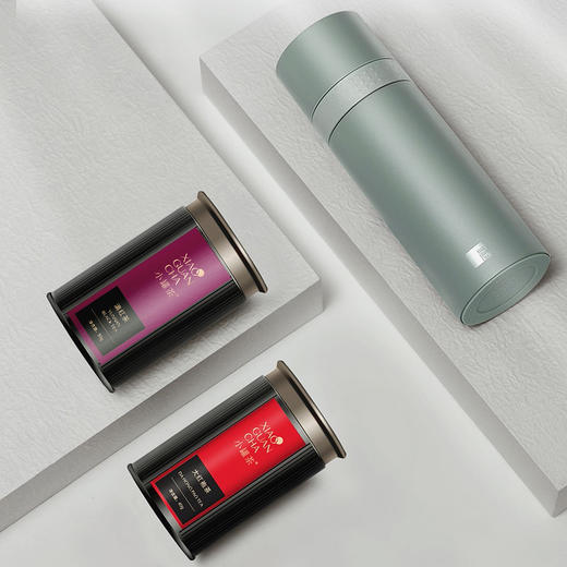 小罐茶茶韵随行礼盒：内含1个春棠绿旅行茶水分离杯+两罐茶叶：大红袍茶和滇红茶 商品图1