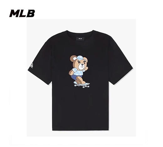 【一口价】MLB男款女款情侣同款皱眉熊短T宽松舒适潮流短袖3ATSE0233【无货退款介意勿拍】 商品图0