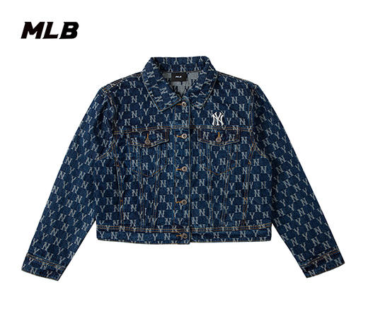 【一口价】MLB女款小短款MONOGRAM牛仔夹克3FDKM0321【无货退款】 商品图1