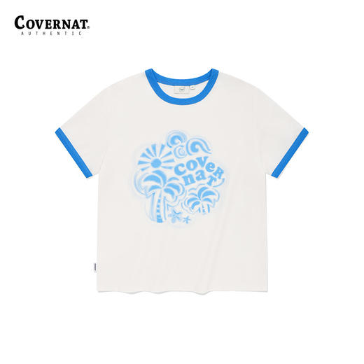 covernat韩国潮牌女士四叶草心形T恤清新潮流时尚短袖2024夏CO2402ST71 商品图3