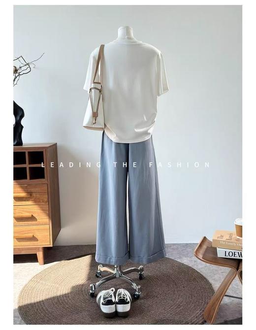 七夕福利-NO退~极简100%棉简约高克重纯白短袖T恤-喜出 商品图2