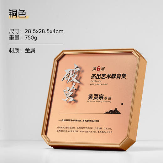 切割立体logo镂空创意金属奖牌定制加盟代理授权牌荣誉聘书经销 商品图3