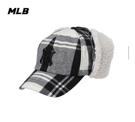 MLB男女同款格子刺绣标 防寒帽3AWMCW116 商品图0