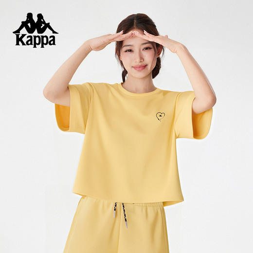 Kappa卡帕背靠背运动短袖女2025夏季新款休闲圆领t恤宽松上衣男款KPDJCTD61 商品图4