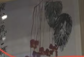 齐白石卡纸画 - 海棠