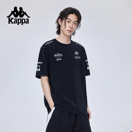 Kappa卡帕背靠背运动短袖男士2025夏季新款休闲纯棉t恤宽松上衣女KPCGCTD73 商品图2
