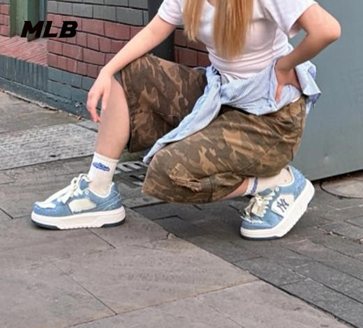 MLB男女同款NY标牛仔元素25春新款运动鞋3ASXV015N 商品图3