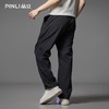 PINLI品立夏季新款潮牌褶皱工装裤男士黑色宽松直筒休闲长裤B252117076 商品缩略图2