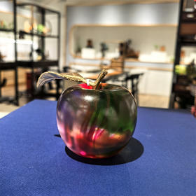 平安果°古法琉璃+黄铜摆件