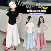 【夏日新品上新！女童韩版时髦套装！】女童韩版时髦 夏季套装 儿童新款短袖上衣+裤裙两件套 夏装显瘦-QQ 商品缩略图1