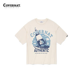 covernat韩国潮牌圆领T恤布罗肯船短袖时尚舒适全棉2024春夏CO2402ST11