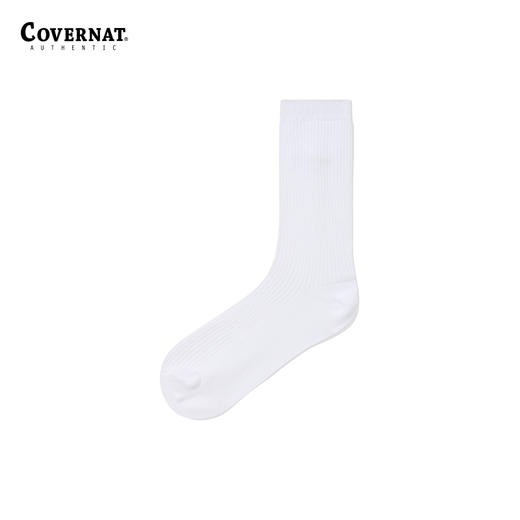 Covernat白色袜子男女新品情侣款中长款运动袜潮流搭配配饰CO2200TC11WH 商品图1
