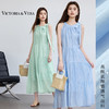 VICTORIA&VERA夏季“珀月浮光”法式度假风温柔气质挂脖绑带亮片蛋糕连衣裙 商品缩略图0