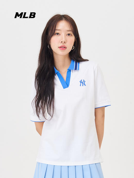 MLB男女同款立领撞色小标基础款T恤3FPQB0343【无货退款】 商品图1