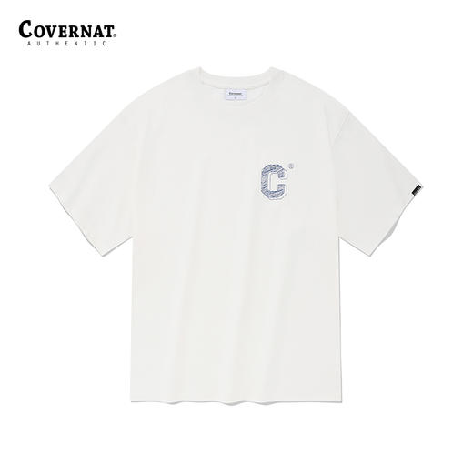 covernat韩国潮牌短袖T恤情侣同款男女圆领套头上衣时尚棉质CO2302ST13 商品图1