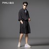 PINLI品立2025夏季新款暗黑系潮流男士宽松连体短裤纯色休闲套装B252117091 商品缩略图4