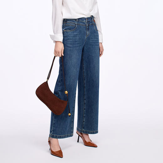 EITIE爱特爱高腰直筒显瘦百搭通勤牛仔裤秋季新款8305013 商品图2