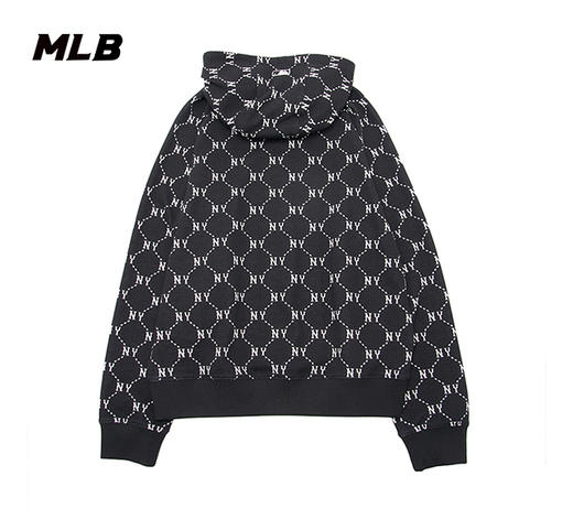 MLB男女同款满印老花连帽拉链卫衣外套3ATRM0341【无货退款介意勿拍】 商品图4