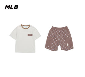 MLB儿童款男女童小标钻石老花夏季套装7AS1MD553【无货退款介意勿拍】