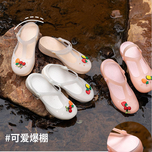 「下单赠鞋花」SACHA复古气质玛丽珍洞洞鞋，一鞋两穿防滑鞋底内凹中底设计，穿着更舒适 商品图0