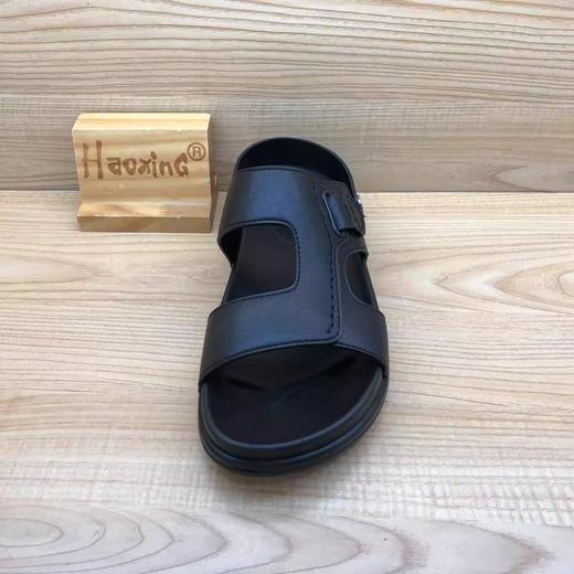 豪行2025年夏季新品休闲真皮简约百搭沙滩男凉拖15255801 商品图2