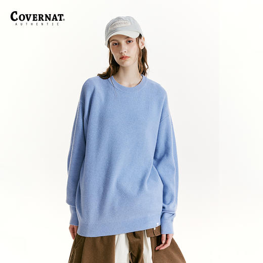 Covernat韩国潮牌24秋冬款圆领套头针织衫毛衣时尚百搭男女情侣款CO2303KT20 商品图0