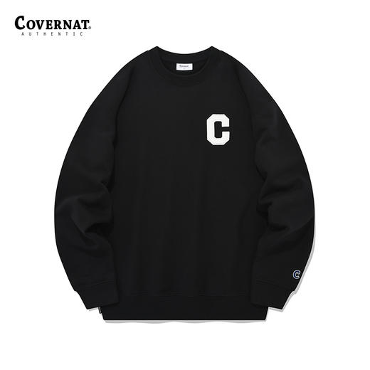 【周末秒杀】Covernat套头卫衣男女情侣新品C字母宽松潮牌上衣CO2301CR01 商品图3