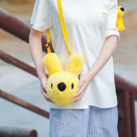 毛绒团团公仔头斜挎包