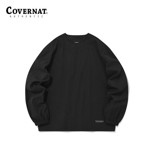 Covernat韩国潮牌圆领套头卫衣无性别春字母刺绣纯色宽松上衣CO2201CR40 商品图3