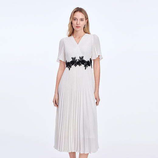 EITIE爱特爱高级优雅气质收腰百褶轻礼服连衣裙25秋新款8377002 商品图4