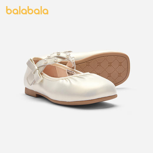 巴拉巴拉童鞋女童公主鞋2025新款春秋软底表演鞋芭蕾风鞋子蝴蝶结 商品图1