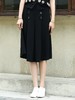 TYNVIE 黑色双排扣褶裥及膝半身裙 商品缩略图1