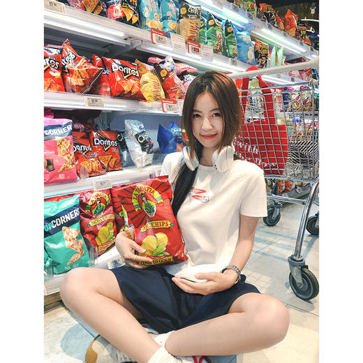 <曾小咸推荐>韩系可爱猫猫印花正肩短袖T恤 商品图3