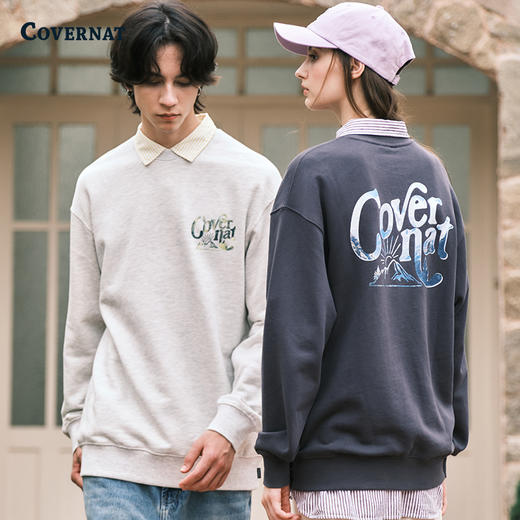 Covernat韩国潮牌卫衣男女情侣款圆领套头宽松休闲上衣春秋新CO0000CR01 商品图0