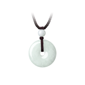 K65131-A-X051K00012801 周大福CHOW TAI FOOK 珠宝经典翡翠平安扣玉坠项链吊坠配珠配绳-K65131