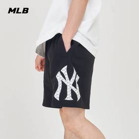 MLB男女同款裤腿标老花标短裤3ASPM0143【无货退款介意勿拍】