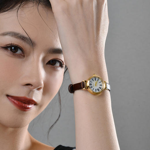 Manreya玛芮雅“真爱时分”法式复古贝母真皮小圆表 商品图1