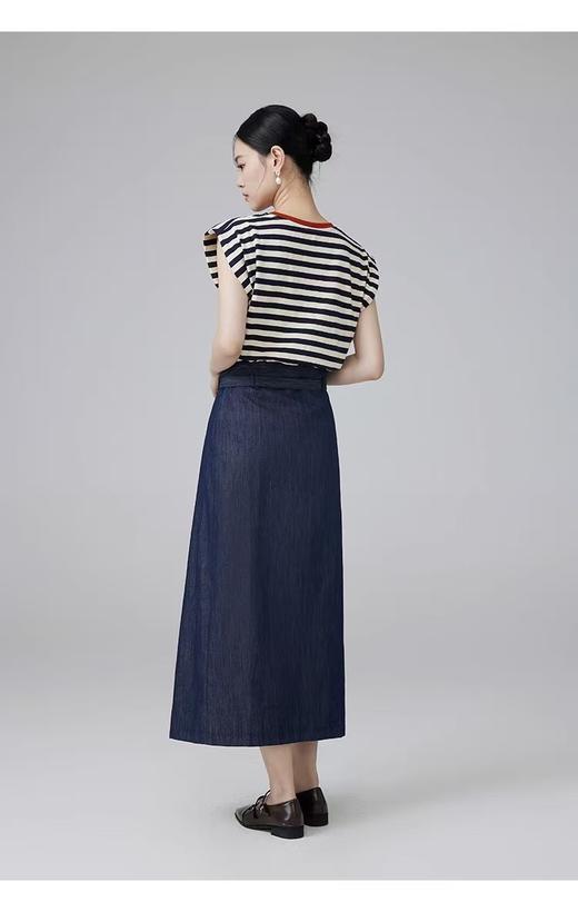 清仓价2025~55332条纹撞色领无袖薄款短袖T恤-喜出 商品图3