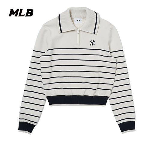 MLB女款条纹款立领学院风短款卫衣3FKPV0244【无货退款】 商品图2