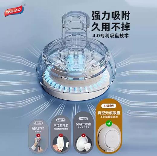 太力拖鞋挂架   浴室免打孔卫生间壁挂式收纳鞋子厕所门后吸盘沥水架3.245 商品图3