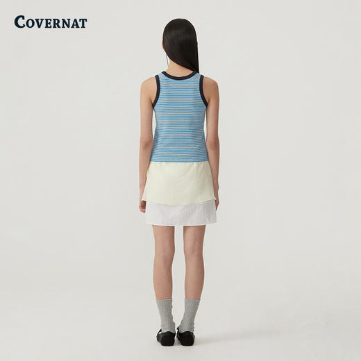 covernat韩国潮牌女士条纹圆领无袖衫休闲潮流2025夏季新CO2502ST98 商品图3