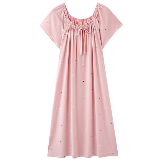 雀说 莫代尔睡裙女夏季短袖夏天薄款中长款家居服 商品图3