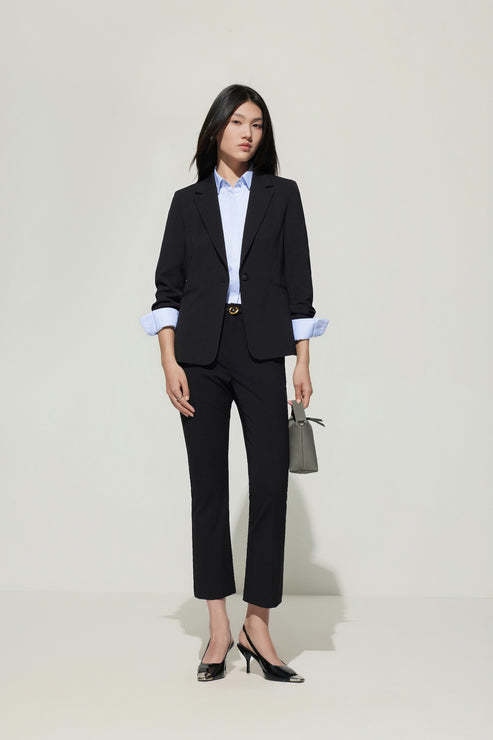 G2000女装SS25商场新款【配送腰带/多面弹/喇叭】通勤修身休闲裤51269114 商品图1