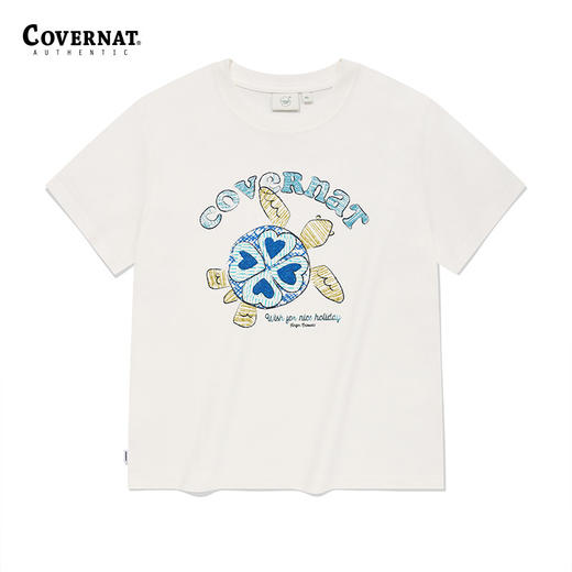 covernat韩国潮牌圆领T恤女士甜酷潮流时尚短袖2024春夏新品CO2402ST73 商品图2