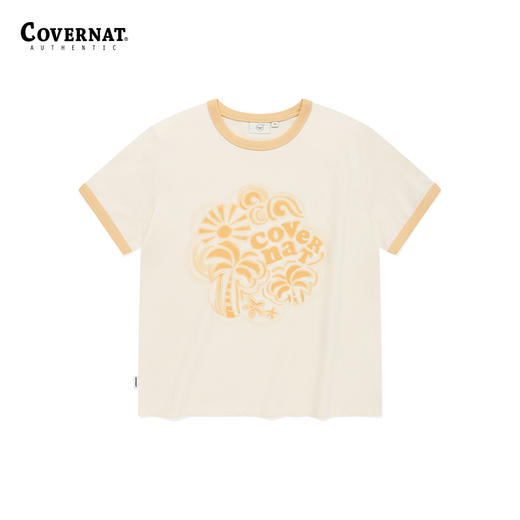 covernat韩国潮牌女士四叶草心形T恤清新潮流时尚短袖2024夏CO2402ST71 商品图2